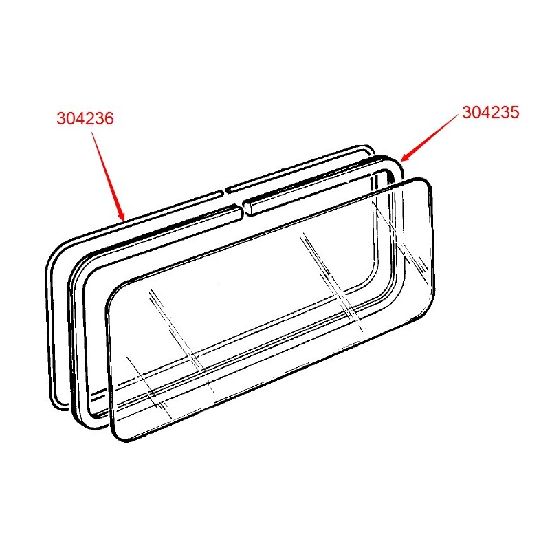 Hard top 88" weather strip set - 2 windows