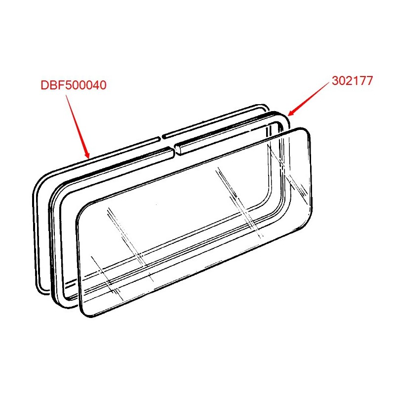 Hard top 109" weather strip set - 2 windows