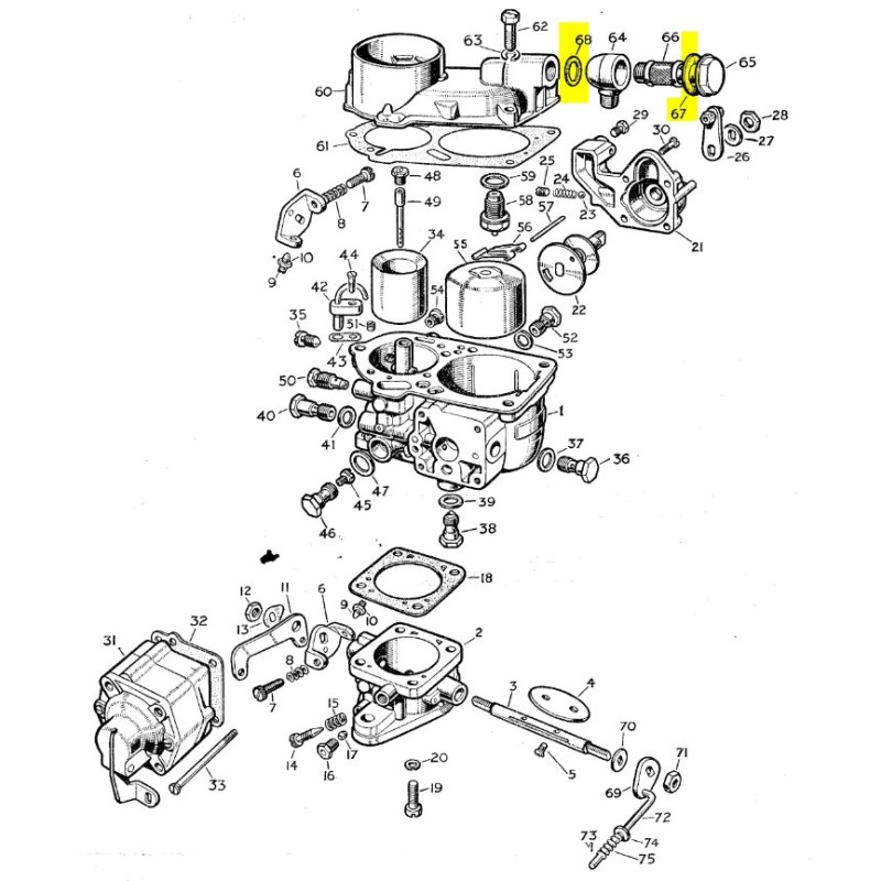 Kit 2 rondelles tuyau d'alimentation Solex 32PBI