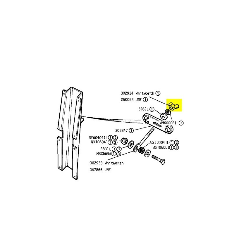 Wing nut Unf for spare wheel clamp