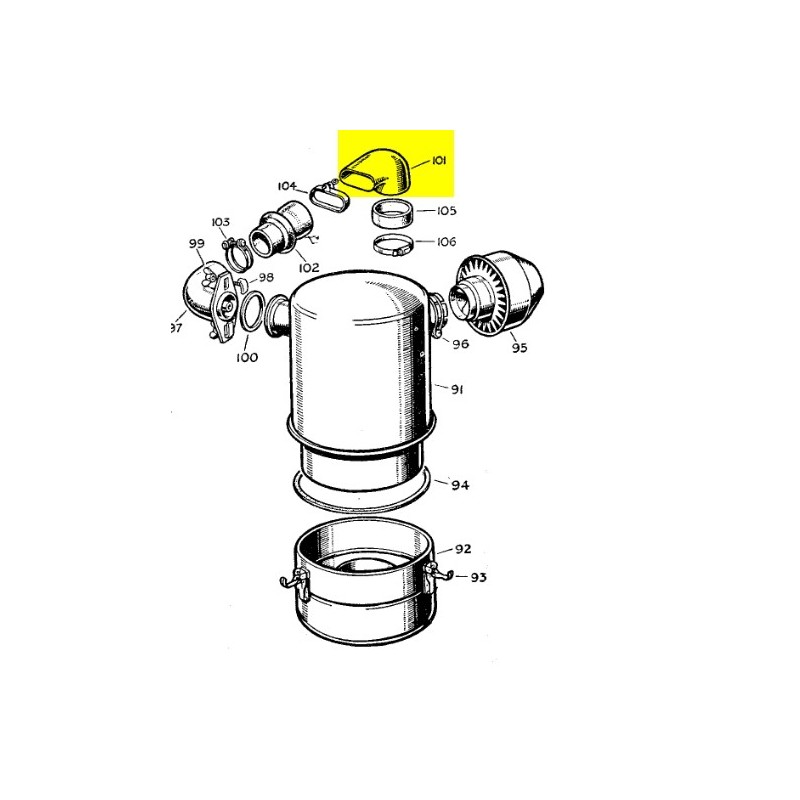 Air intake tube carburetor Solex 1948-54