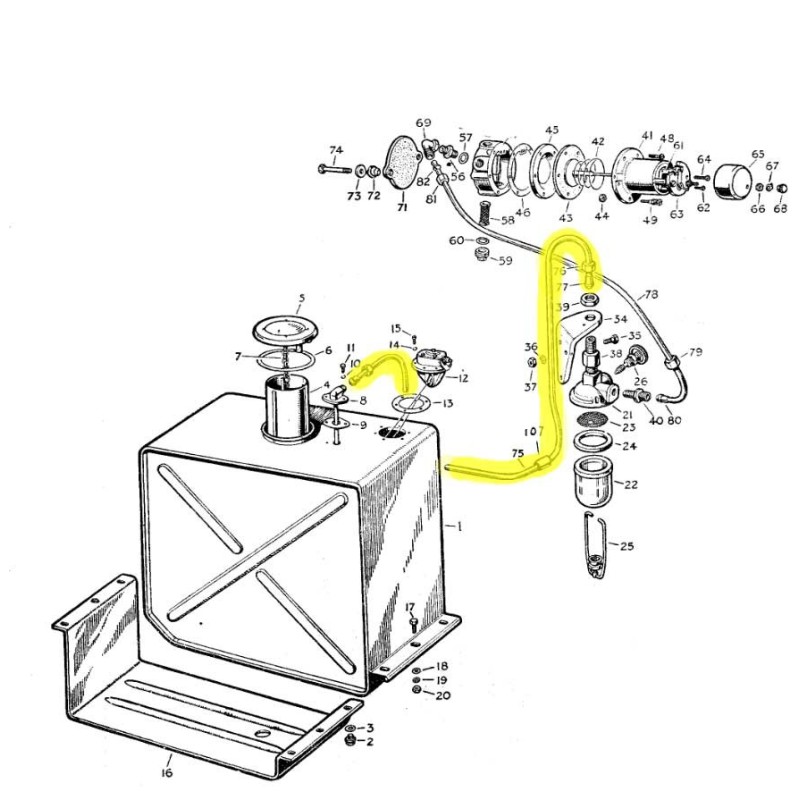 Tuyau d'essence réservoir - filtre