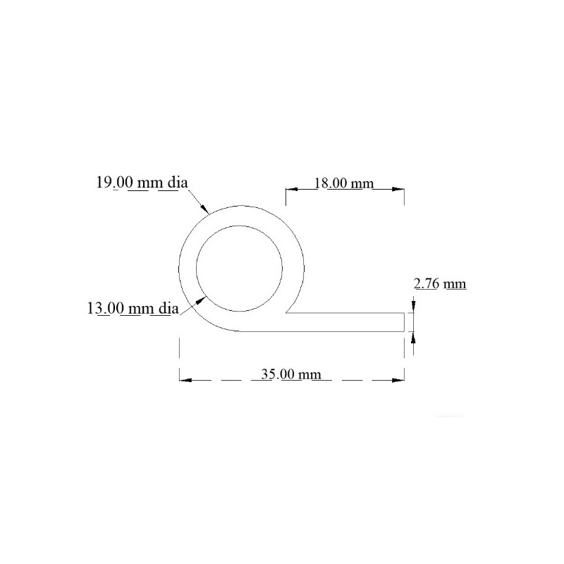 Joint haut de porte - pare-brise 80"
