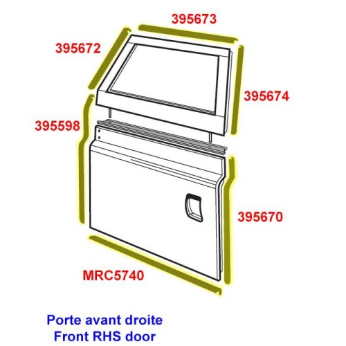 Kit joints de porte avant droit