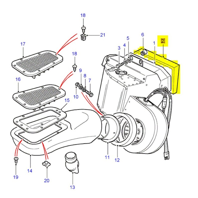 Joint conduite de soufflerie chauffage 1985-2006