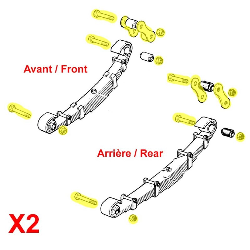 Kit vis & jumelles pour châssis long 109"