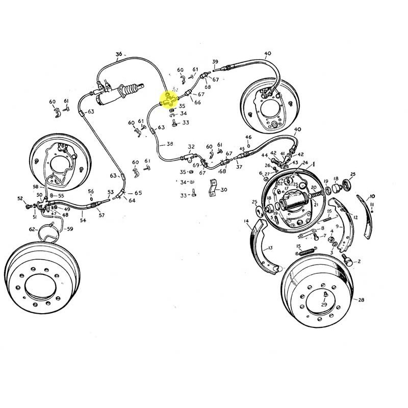 T piece for front brake pipes - 3 way - 1948-53