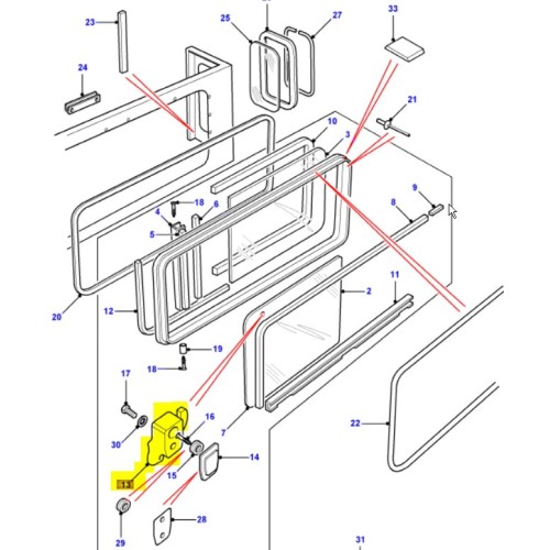 Catch assembly RH - up to 2001