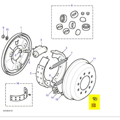 Rear drum brakes screw - Def up to 1993