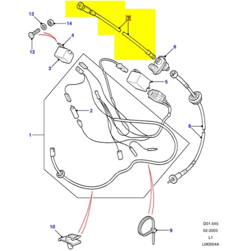 Upper speedo cable Def 1983-2006