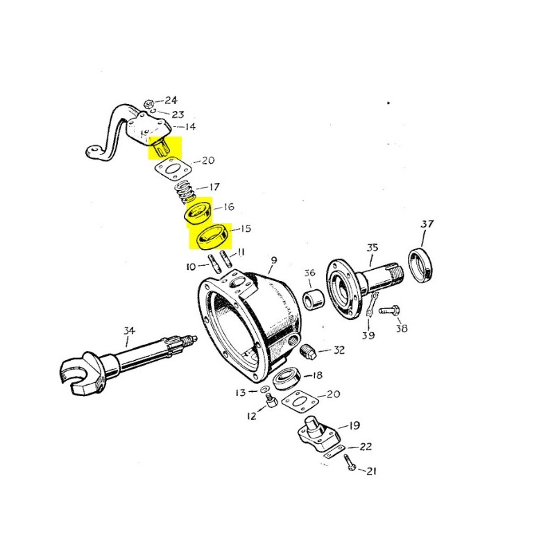 Set swivel upper pin 1950-64