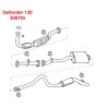 Exhaust kit Def130 300TDi - with catalyst.