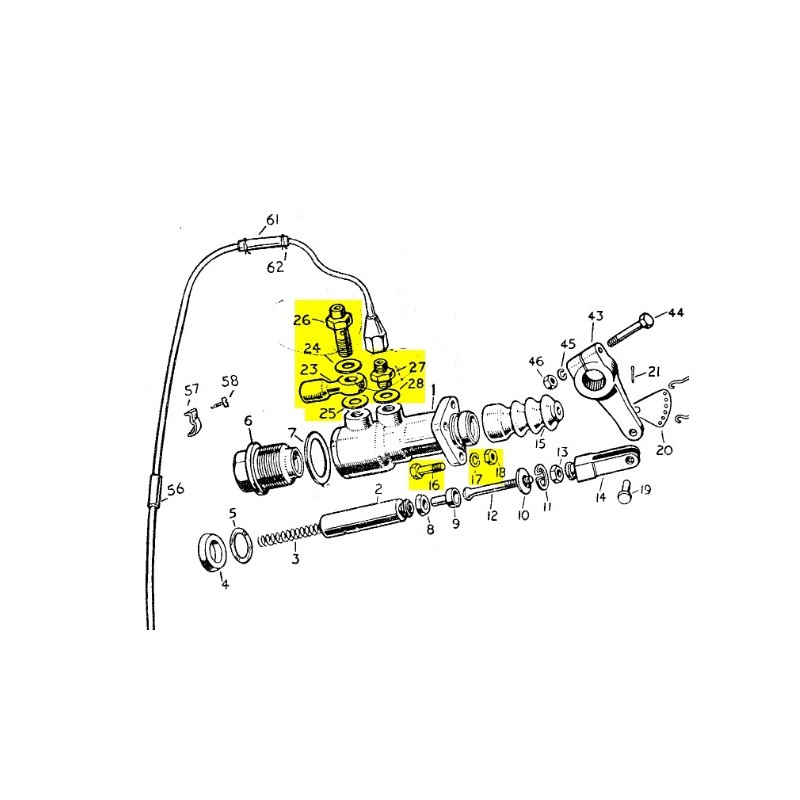 Set bolt-screws-washers for 235006 brake master cylinder
