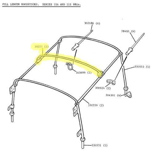 Barre d'arceau intermédaire - 88" & Def90