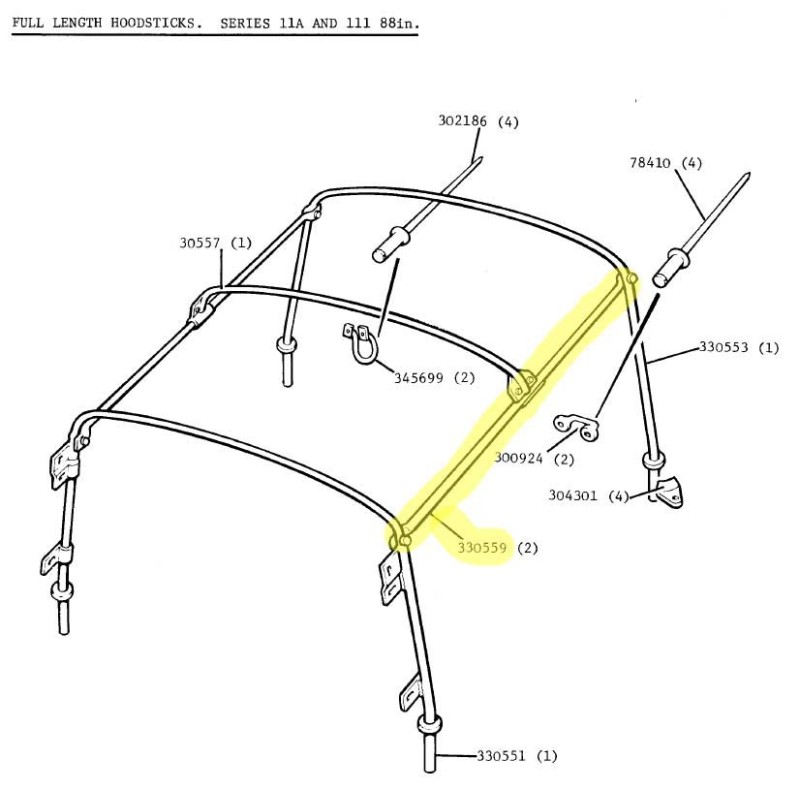 Barre d'arceau latérale - 88"