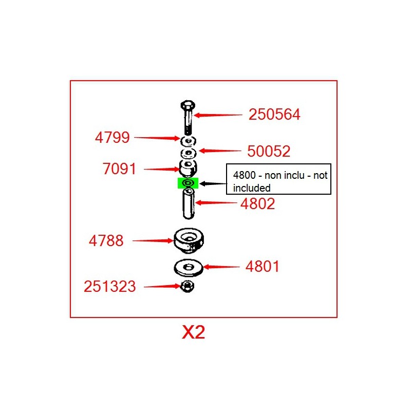 Set - fixing gearbox to chassis