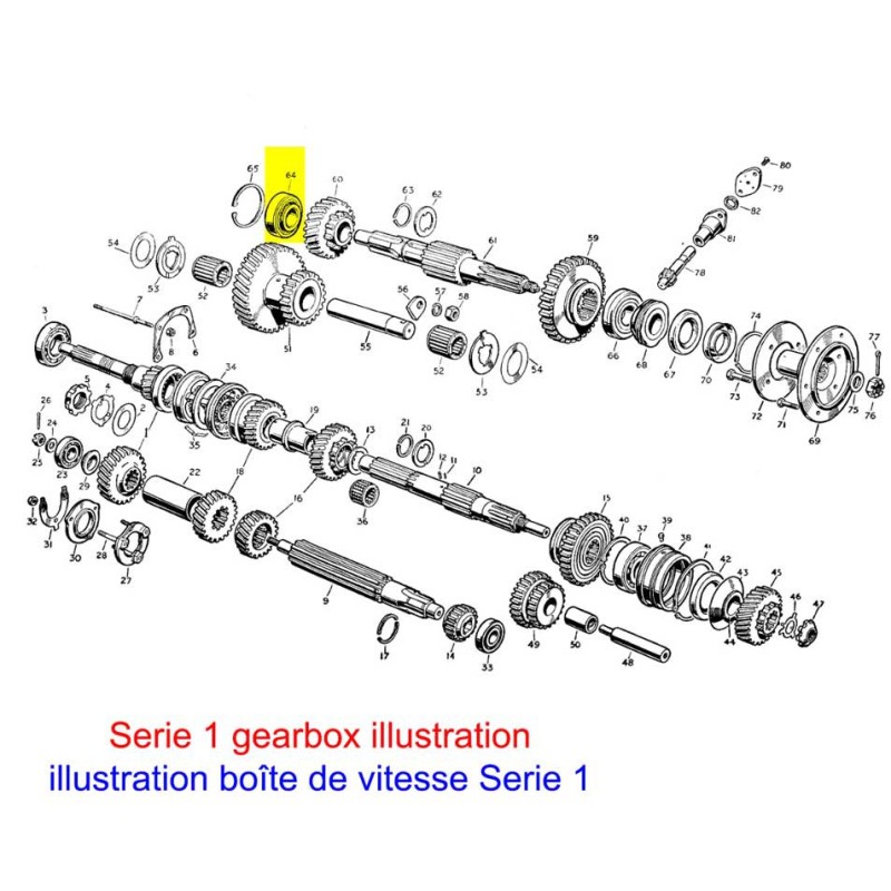 Roulement avant de l'arbre de sortie