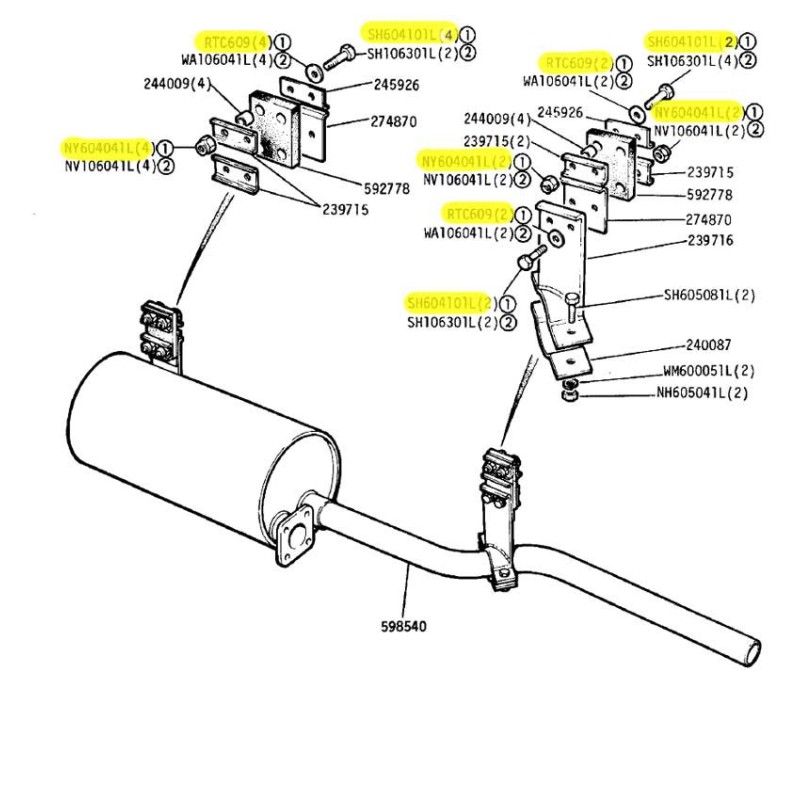 Kit visserie échappement Serie 2/3 88"
