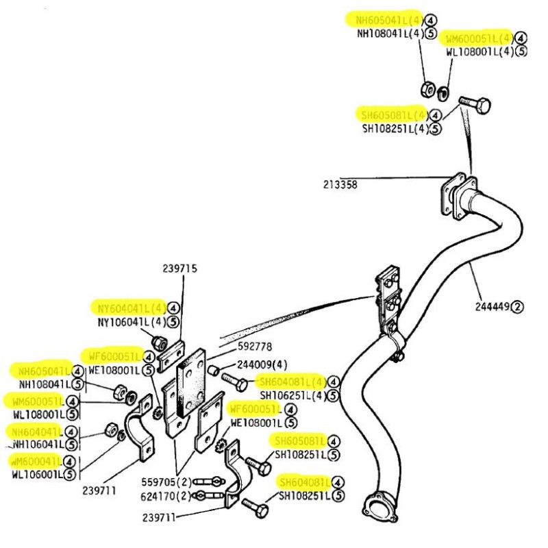 Kit visserie échappement Serie 2/3 88"
