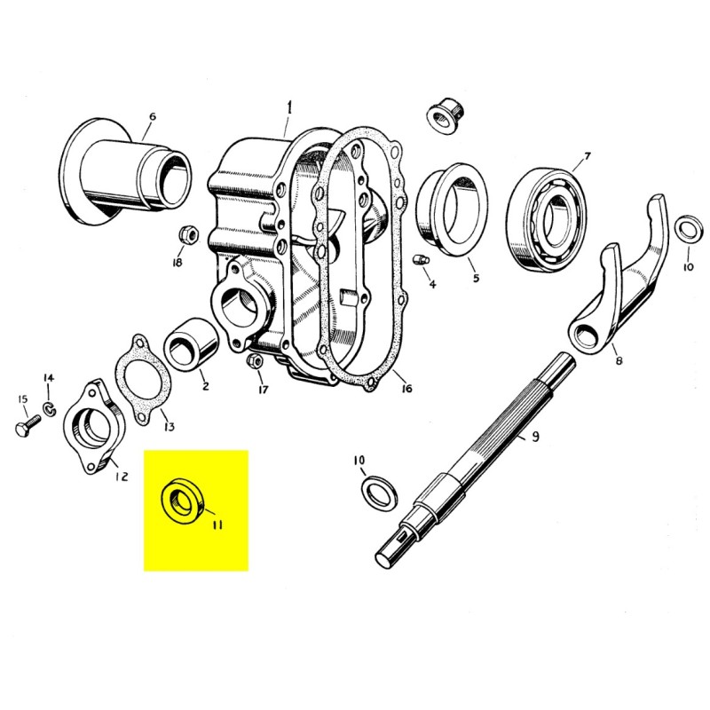 Early clutch cross shaft LHD 1948-71