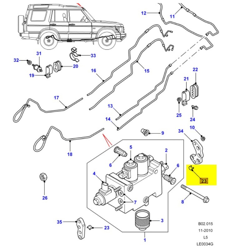 Collet clip air suspension pipe ACE