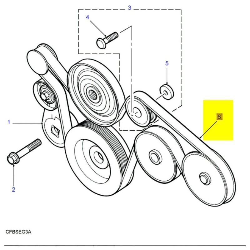 Drive belt with ACE & No Air Co - Disco2 TD5
