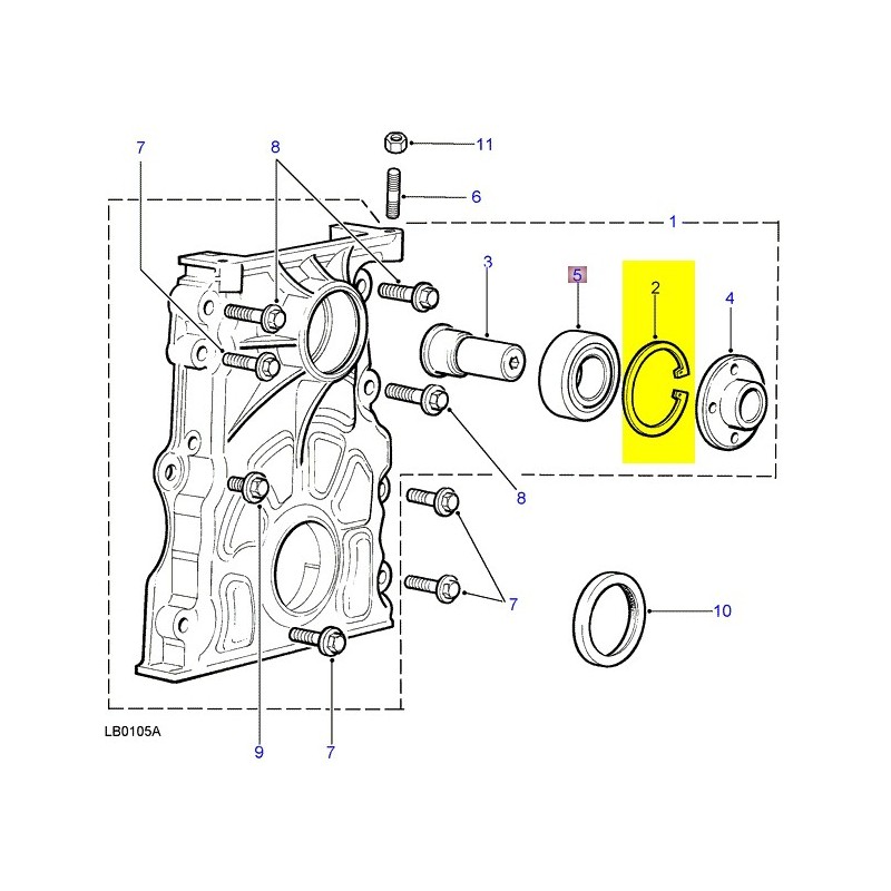 Circlips pour roulement visco ERR5285 - TD5