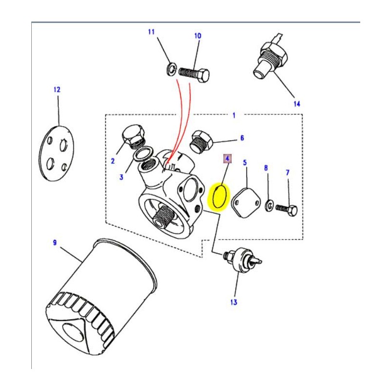 O ring oil filter adaptator