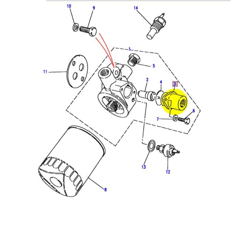 Adaptator for oil temp. gauge up to 1994 - 4cyl. engines