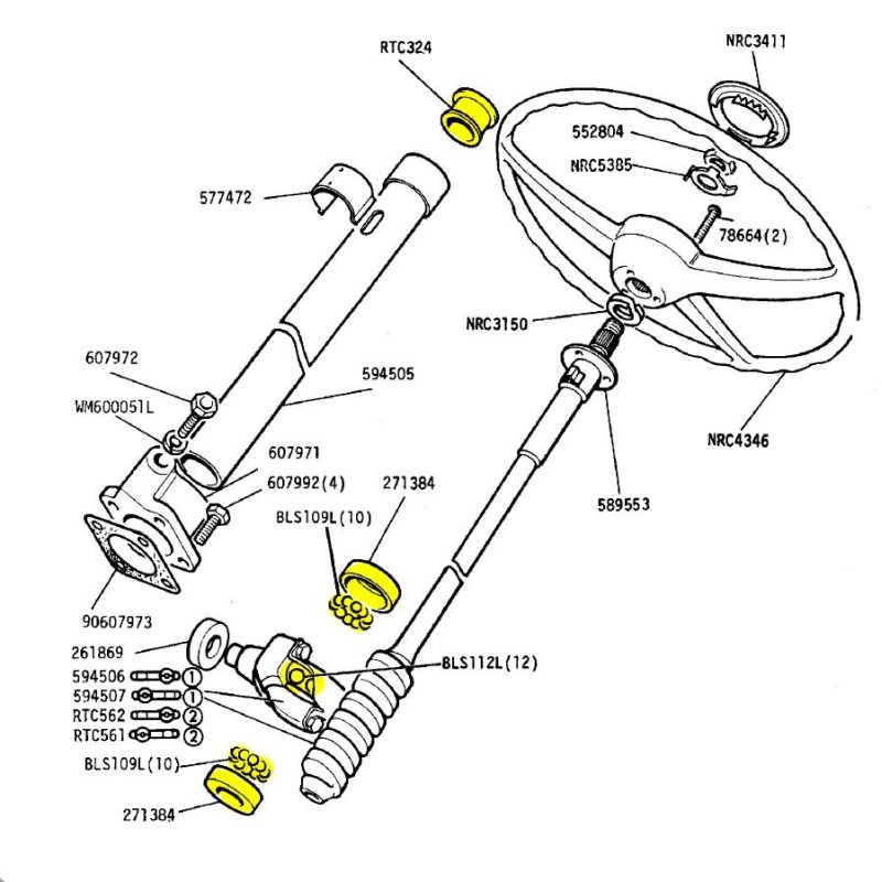 Restoration kit - steering column - Serie 3