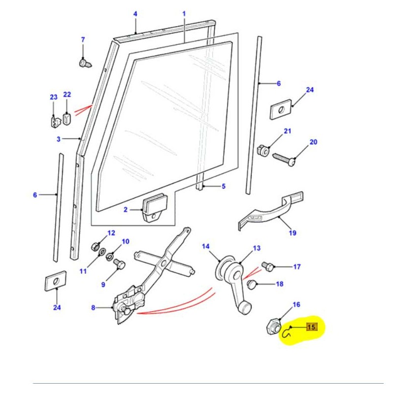 Clip de retenue pour poignée lève-vitre
