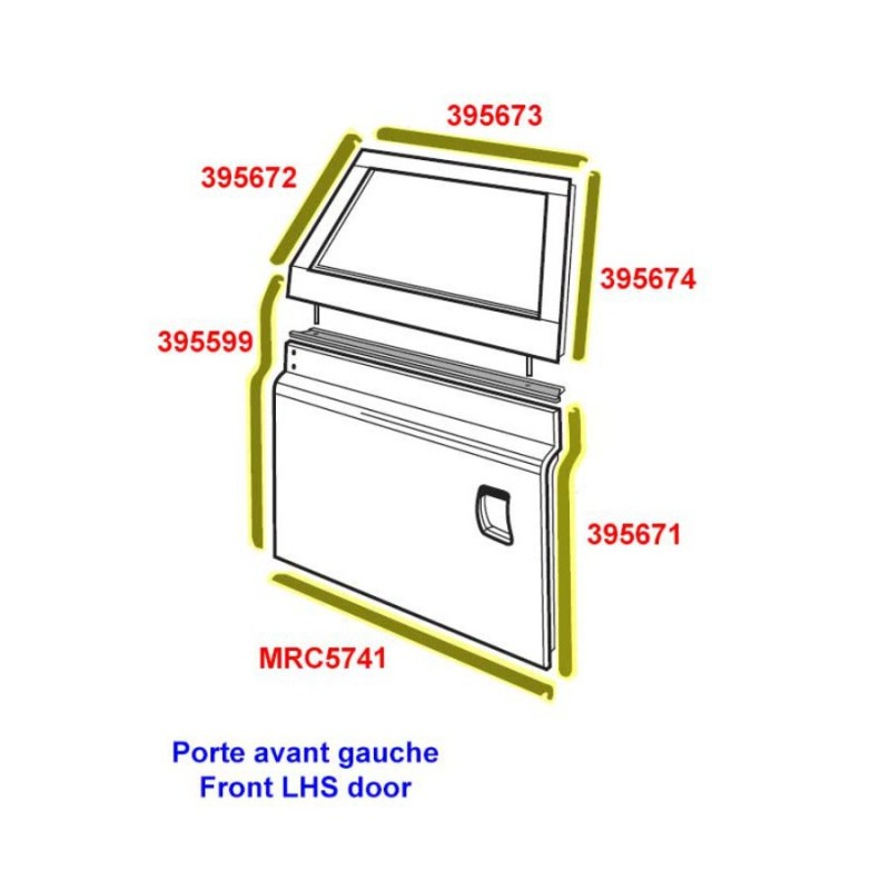 Set front left door rubber seals