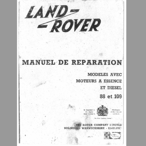 Copie du manuel d'atelier Serie 2 - 308 pages