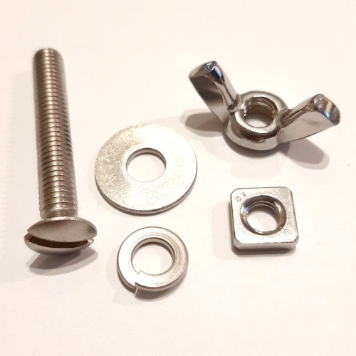 Vis et écrou papillon barre d'arceau - INOX