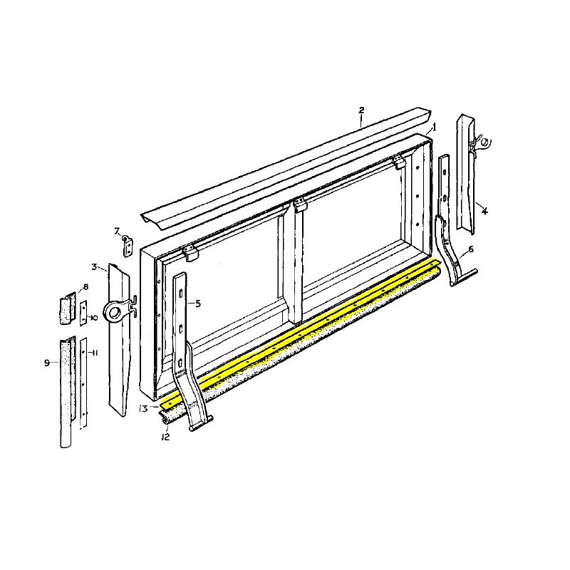 Latte de fixation joint bas de porte 1948-53