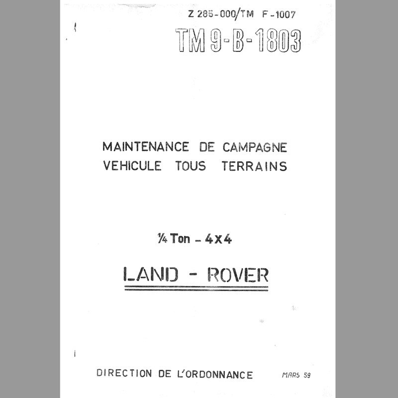 Copie manuel d'atelier Minerva - TM9-B-1803