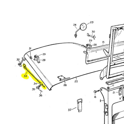 Tige d'ouverture du capot - occasion