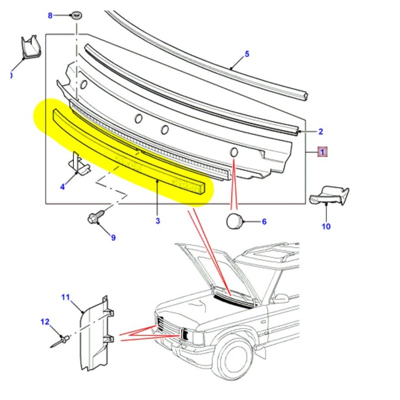 Foam air intake under windscreen