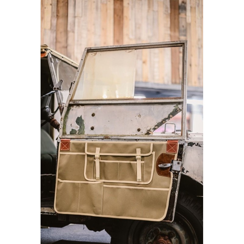 Pair front canvas door card - 80" & Minerva - Sand