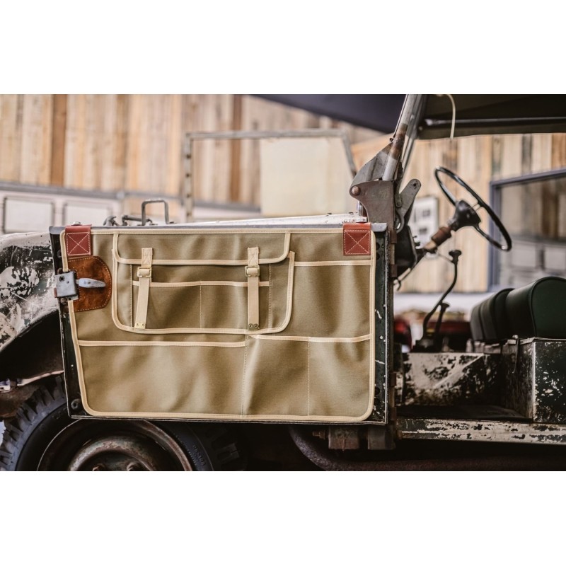 Pair front canvas door card - 80" & Minerva - Sand