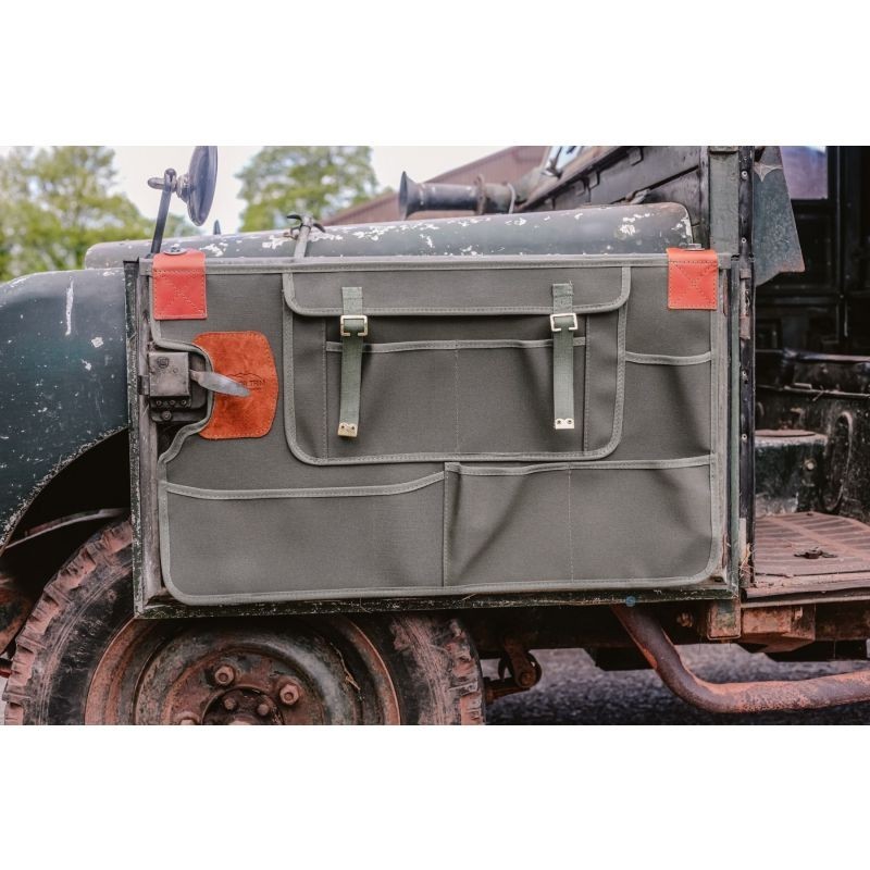 Pair front canvas door card - 86/88" - Khaki