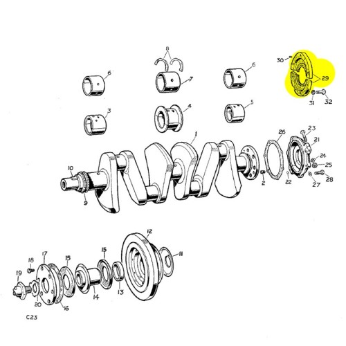 Retenue d'huile vilebrequin arrière