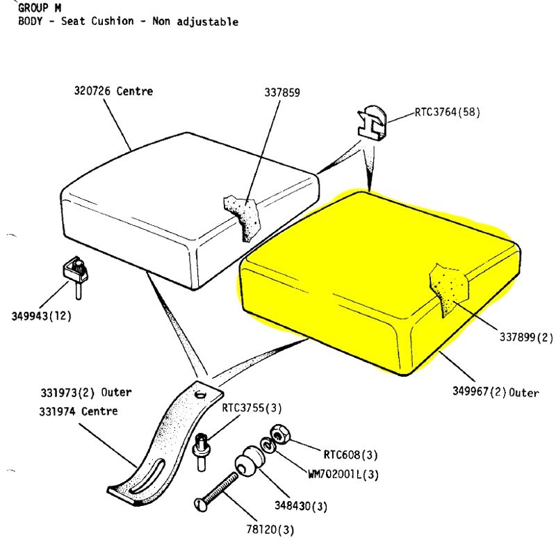 Assise de siège avant extérieur - standard