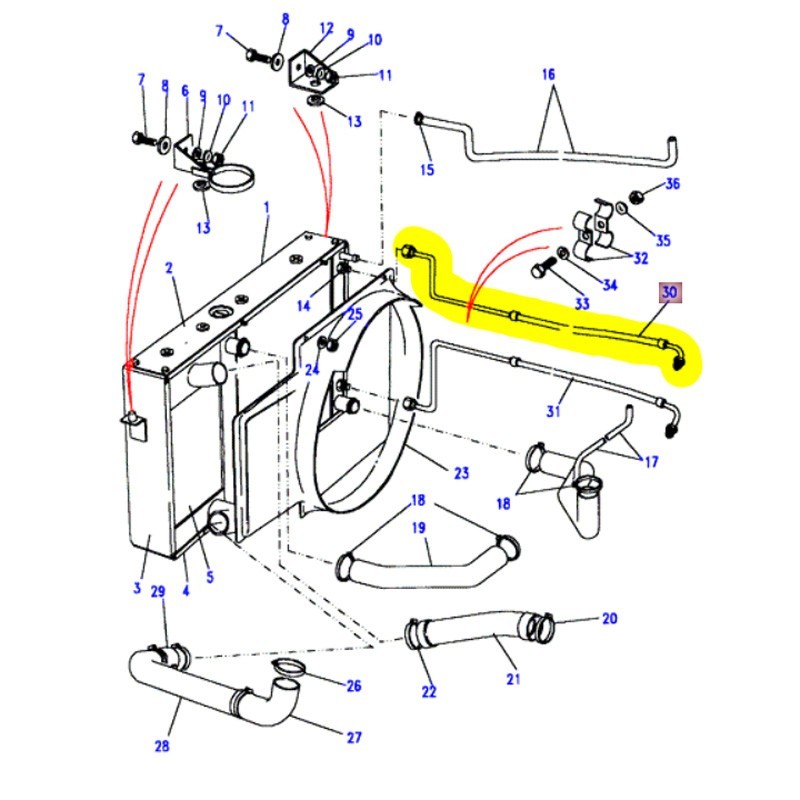 Tuyau filtre à huile - radiateur