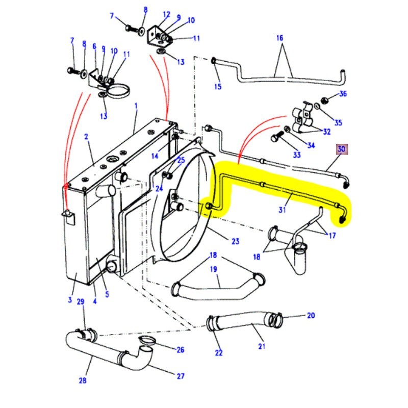 Pipe - cooler to pump oil
