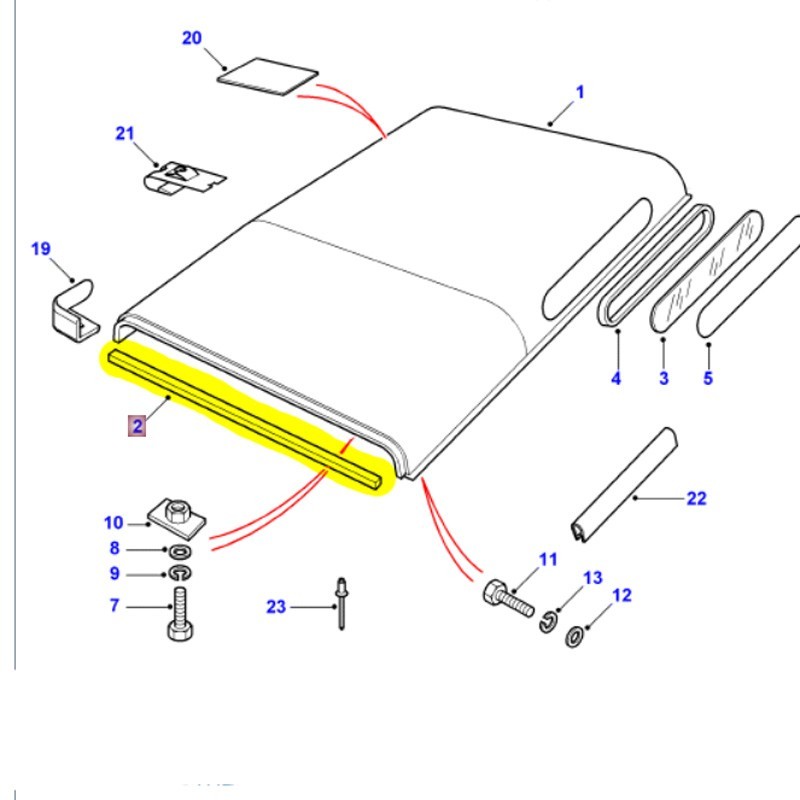 Seal windscreen to roof