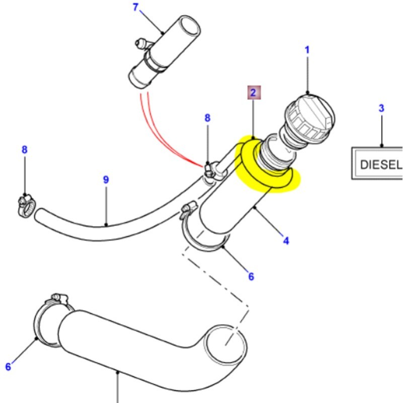 Caoutchouc goulotte de remplissage