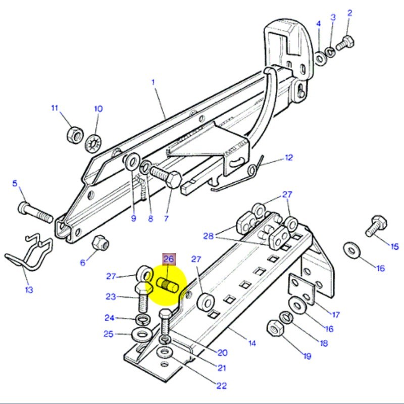 Pin front seat slide RRC