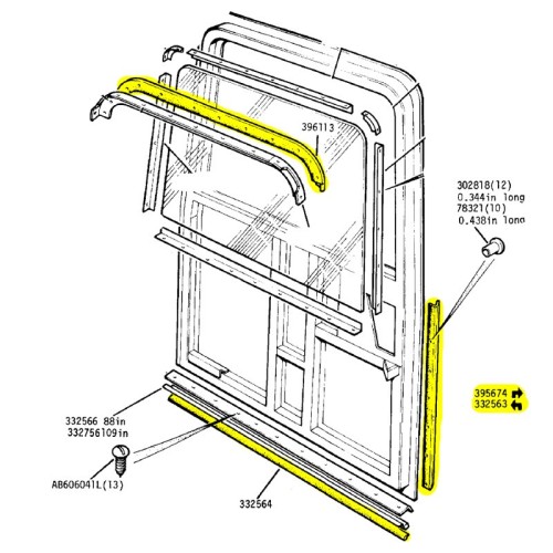 Set rear safari door rubber seals
