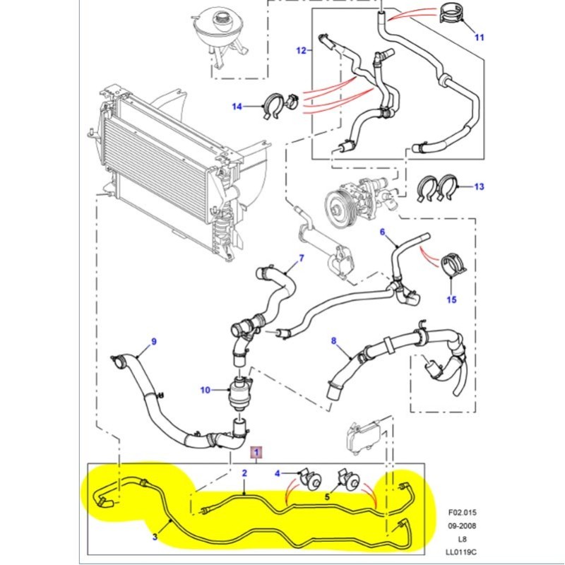 Oil cooler pipes 2008-2016